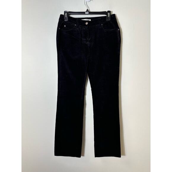 Kenneth Cole New York Black Velvet Bootcut Pants Sz 2 - Picture 1 of 3